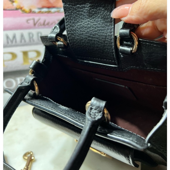 Coach Mini Pepper Crossbody In Signature Canvas Brown / Black  EUC - Picture 10 of 17